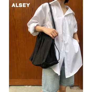 ALSEY Miyake Kroku Ceļojumu Soma, korejas Modes Plecu Somas Streetwear Dizainers korejiešu Stilā Rokassomu, Tote Somas Sievietēm